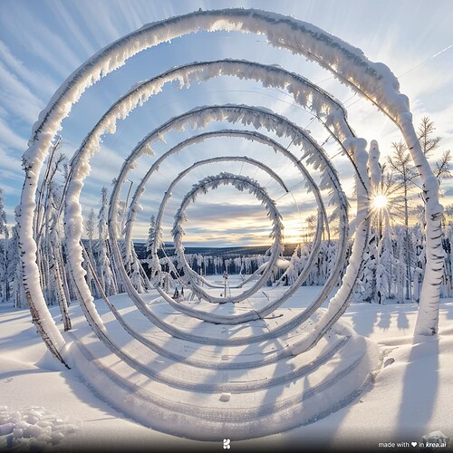 Logo in a snowy nordic birch forest 04