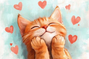 cute-valentines-cat-doodle-happy-drawing-hearts-its-paws-pastel-canvas-expressing-love-fun-whimsical-illustration-347364758