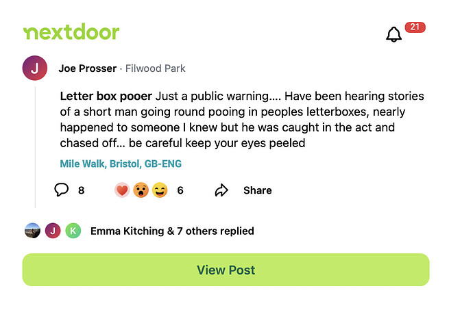 Pooing Through letterbox